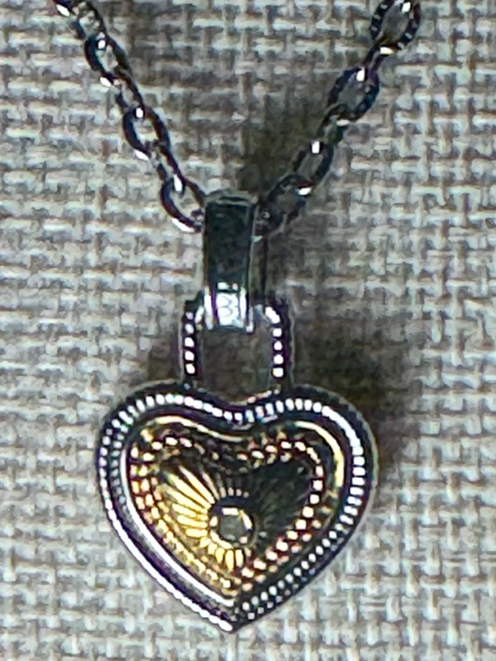 Diamonds International Silver Gold Tone Heart Necklace 18